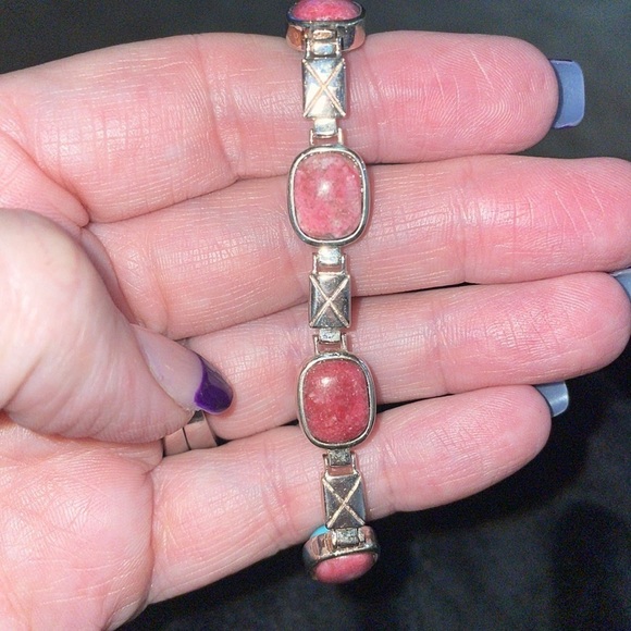 Sterling Silver Turquoise & Pink Thulite Reversible Bracelet by Jay King - Picture 7 of 15